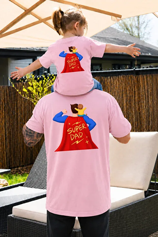 Детская оверсайз футболка с принтом Father'S day, special day, father - son/daughter Lorvex, Pink