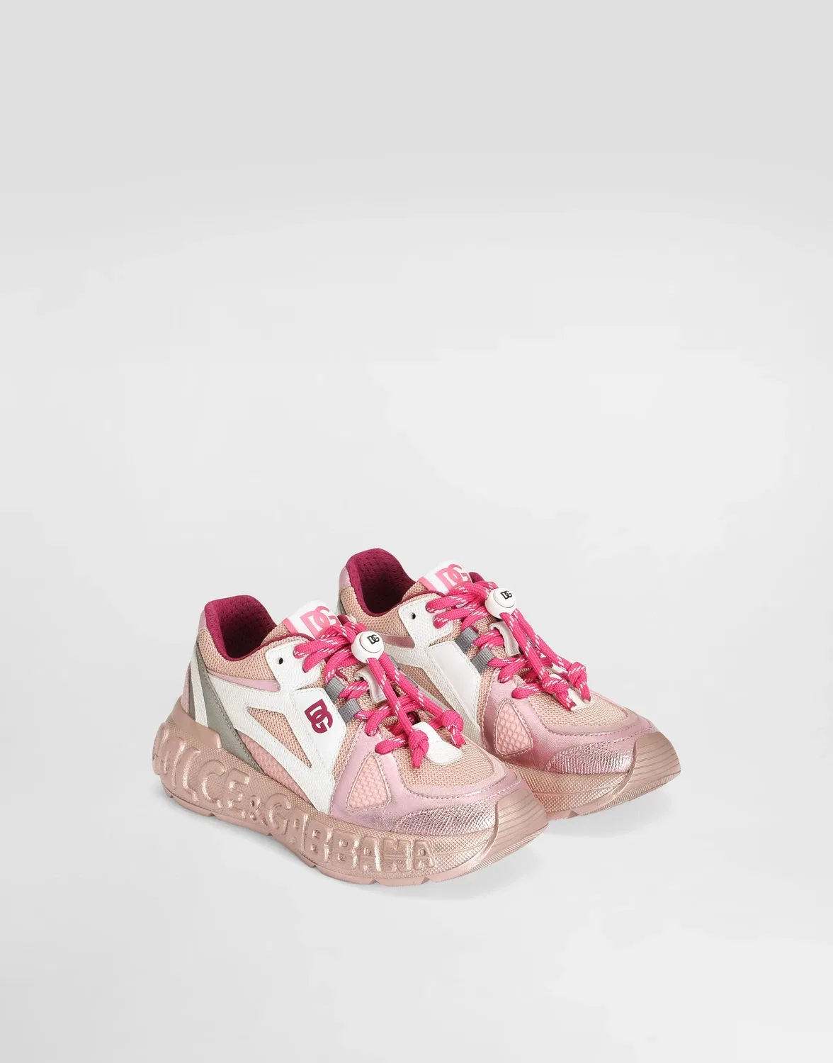 Кроссовки DG Bounce 12 из нейлона Dolce & Gabbana, розовый — фото 2