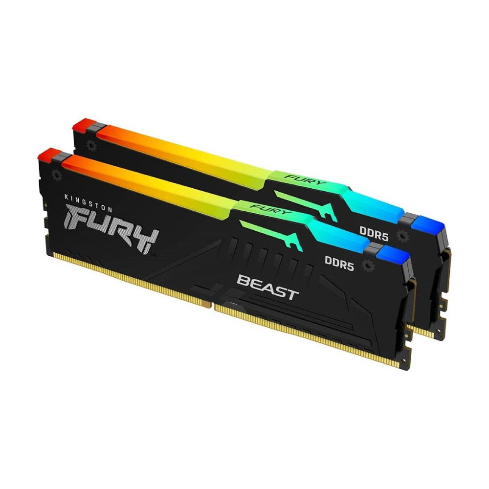 Оперативная память Kingston Fury Beast RGB, 32 Гб DDR5 (2x16 Гб), 5600 МГц, CL40, KF556C40BBAK2-32, черный — фото 2