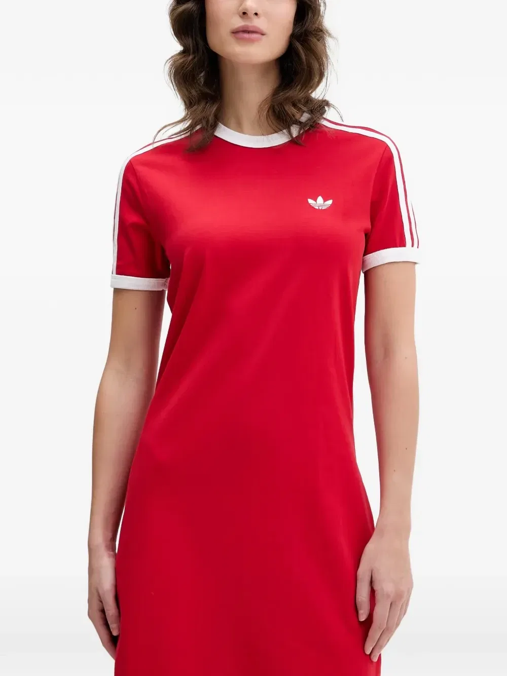 Платье миди «3 полоски» Adidas, красный — фото 3