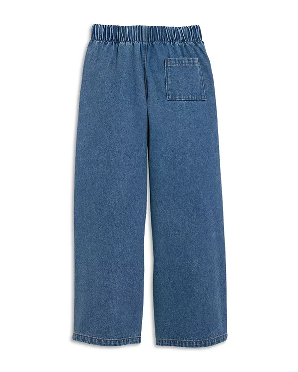 Детские джинсы для девочек с высокой посадкой Wide Leg Jeans Aqua, Dark Wash — фото 2