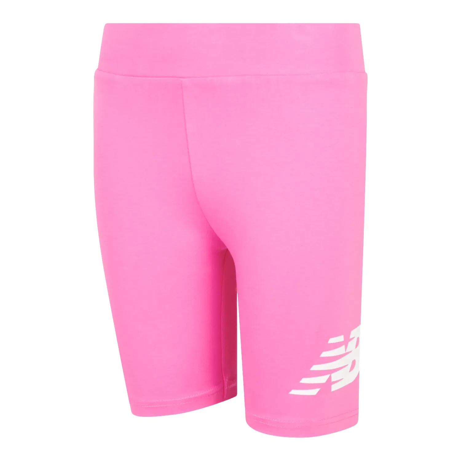 Детские велошорты облегающие с принтом Stacked Logo New Balance, Pink Satin — фото 3