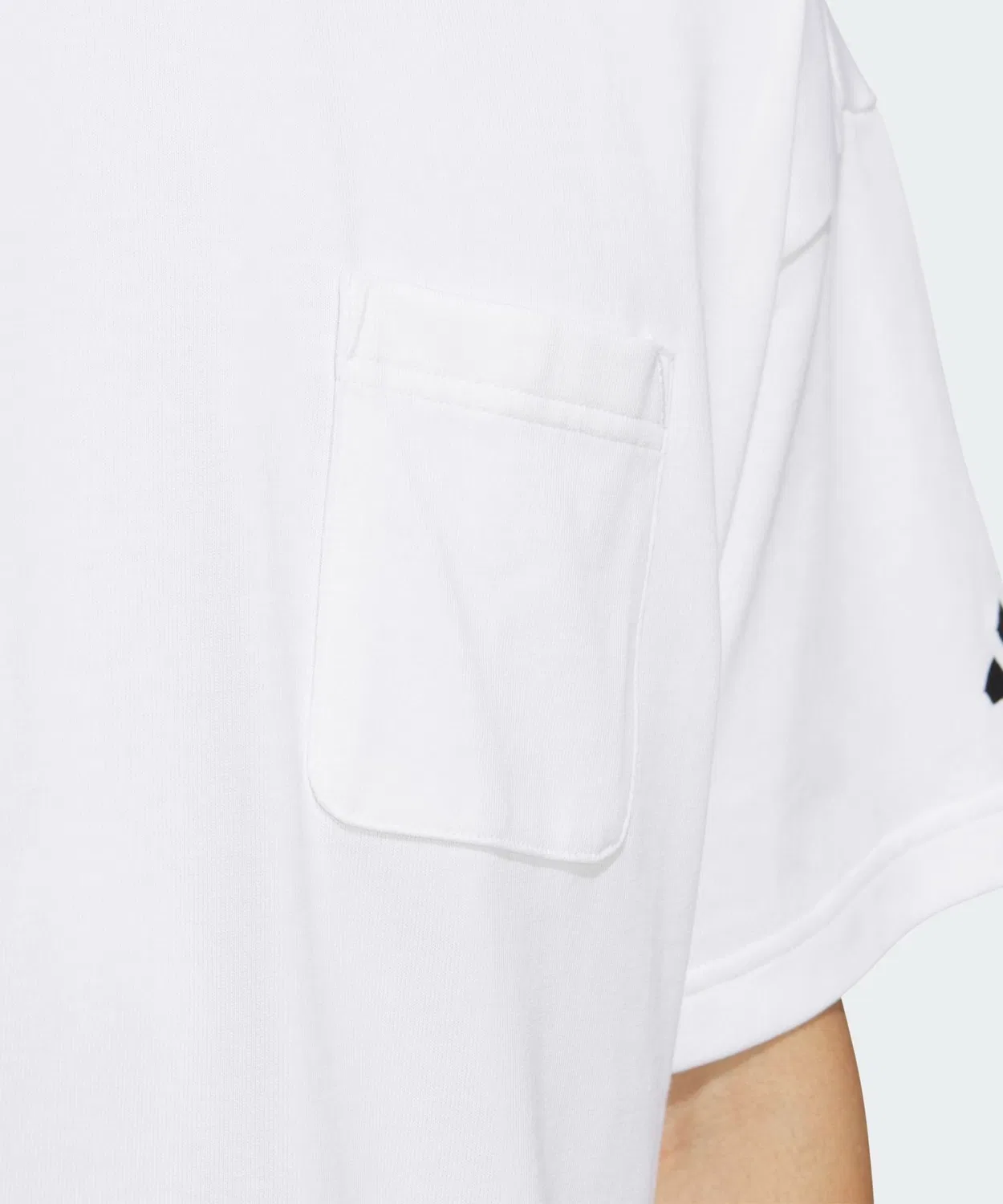Мужская футболка с полурукавом, хлопковая, с нагрудным карманом Adidas, White — фото 3