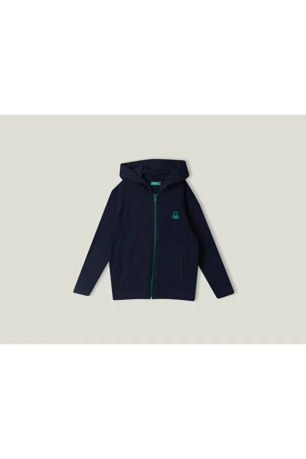 Детская толстовка на молнии для девочек United Colors Of Benetton, Navy Blue