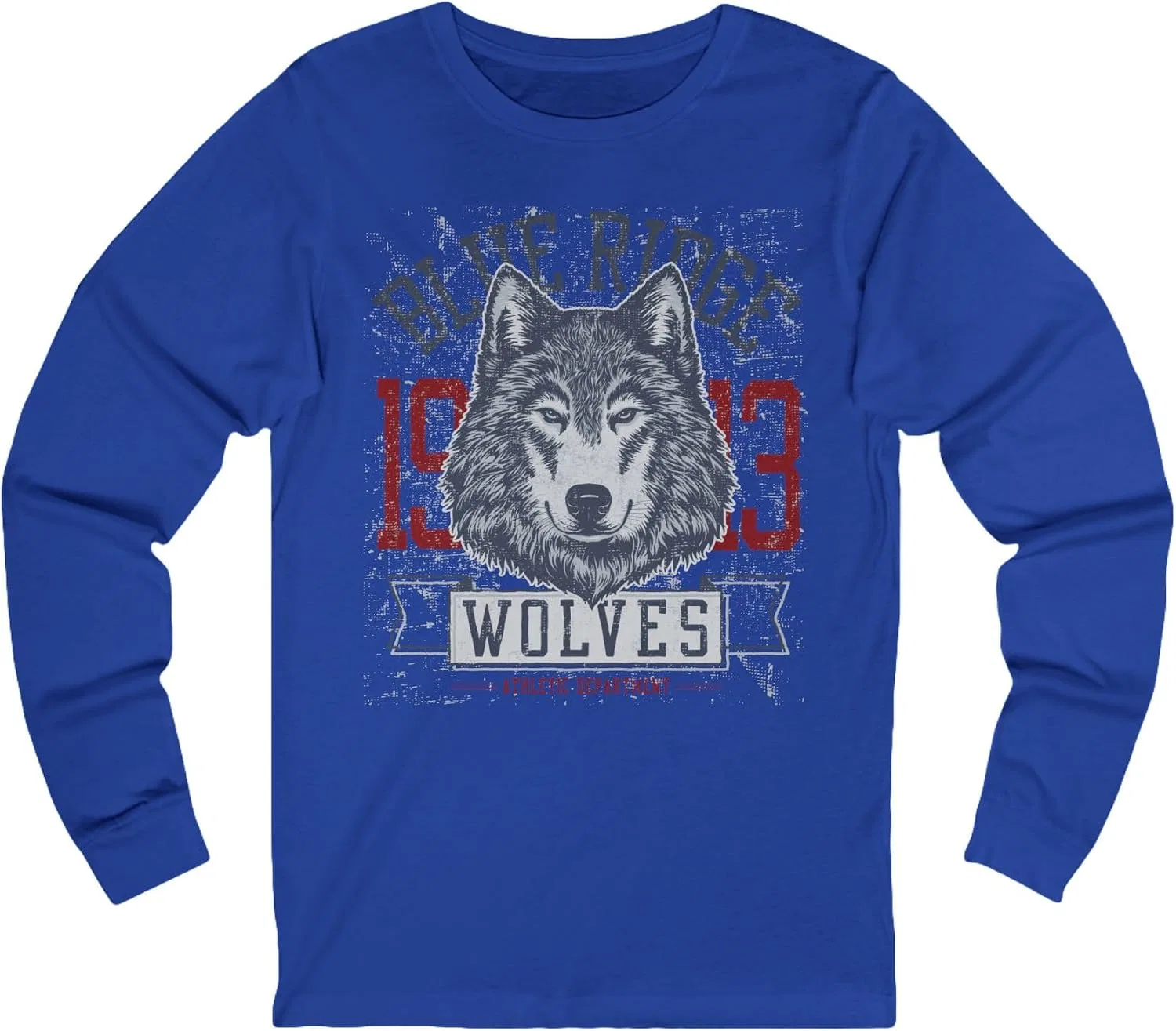 Унисекс лонгслив с логотипом Wolves, True Royal