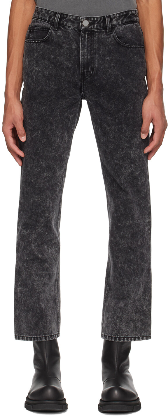 

Черные джинсы с эффектом кислотной стирки Solid Homme