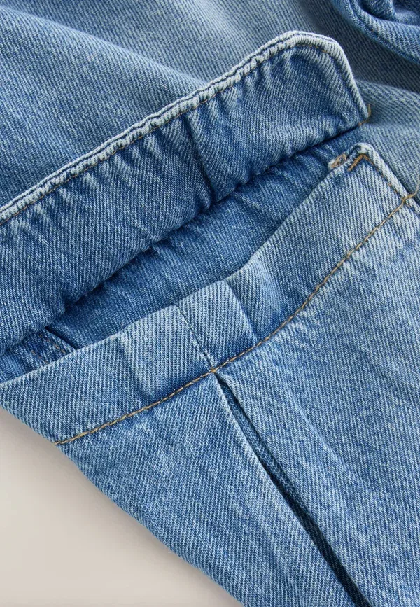 Джинсы из денима Regular fit - cargo barrel jeans - straight leg jeans Next mid blue denim, синий — фото 3