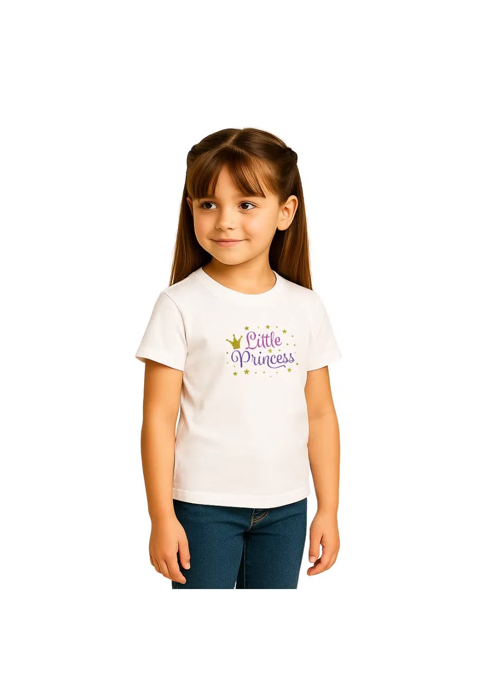 Футболка с принтом для девочки Daddy's Little Princess Printshop4Me, белый — фото 3
