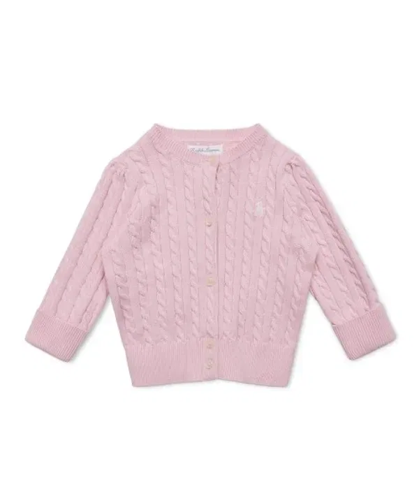 Кардиган кабель-нитка, Polo Ralph Lauren Children, розовый