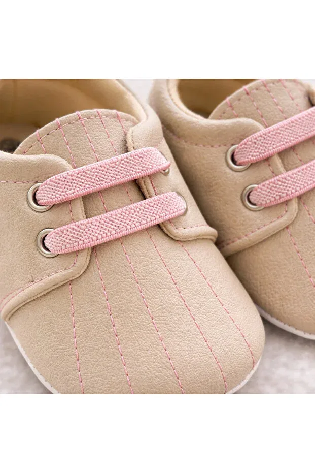 Детские туфли для девочек без скольжения Basics Happy Baby Butik, Beige Pink — фото 3