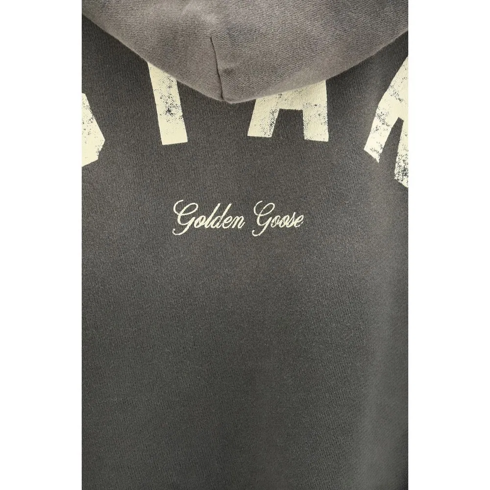 Женский свитшот с капюшоном укороченный, Gray, Golden Goose — фото 3