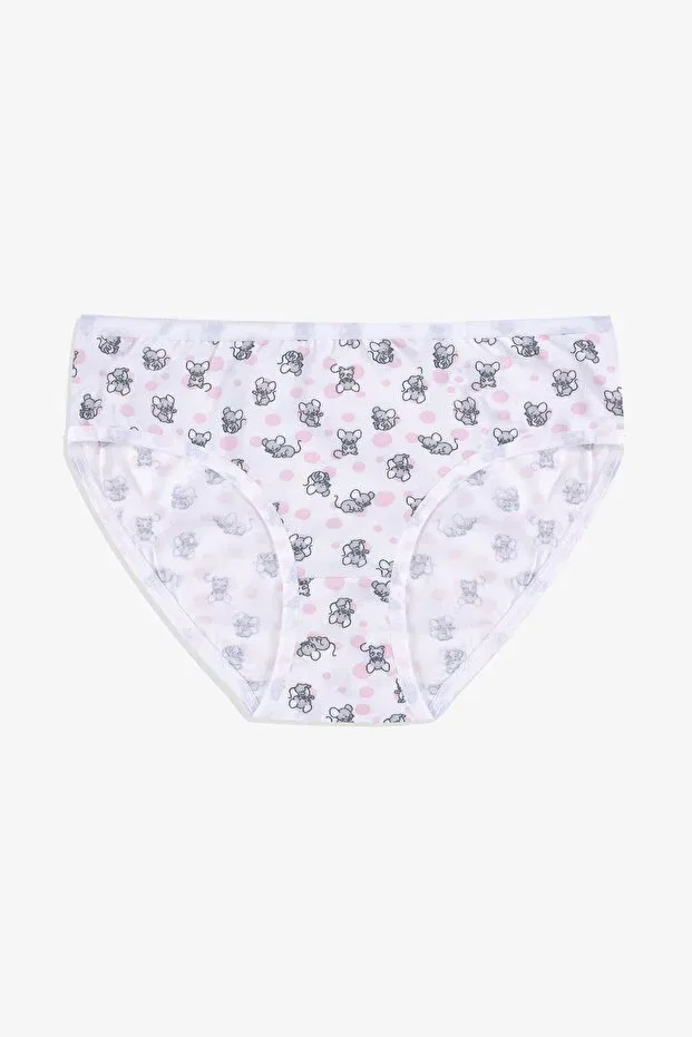 Детский комплект нижнего белья для девочек хлопковый Cute Mouse Patterned Athlete Briefs Set Koza Iç Giyim, 4021-30 — фото 3