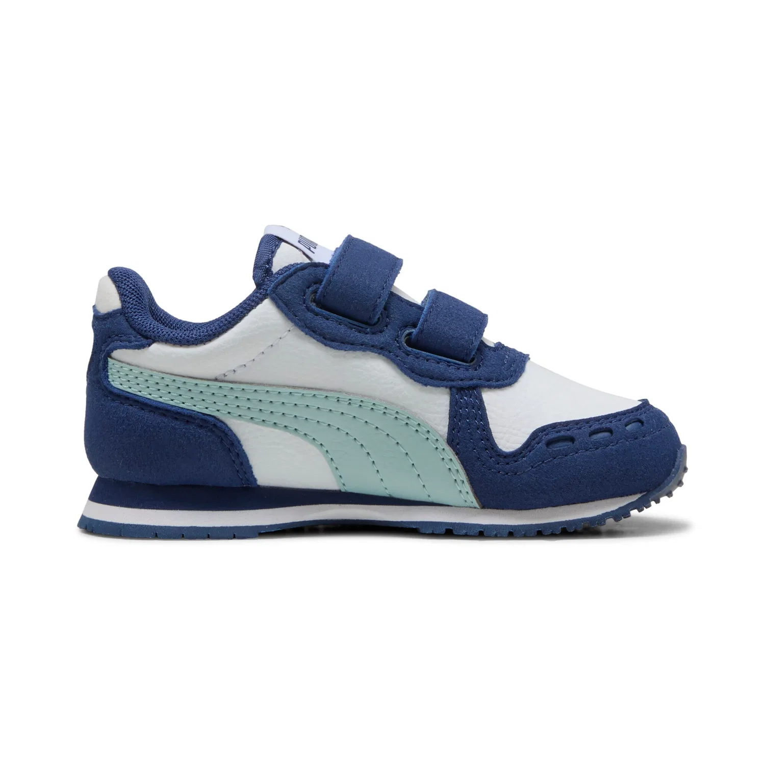 Детские кроссовки с ретро-стилем Cabana Racer PUMA, White/Fresh Water/Blue Jewel — фото 3