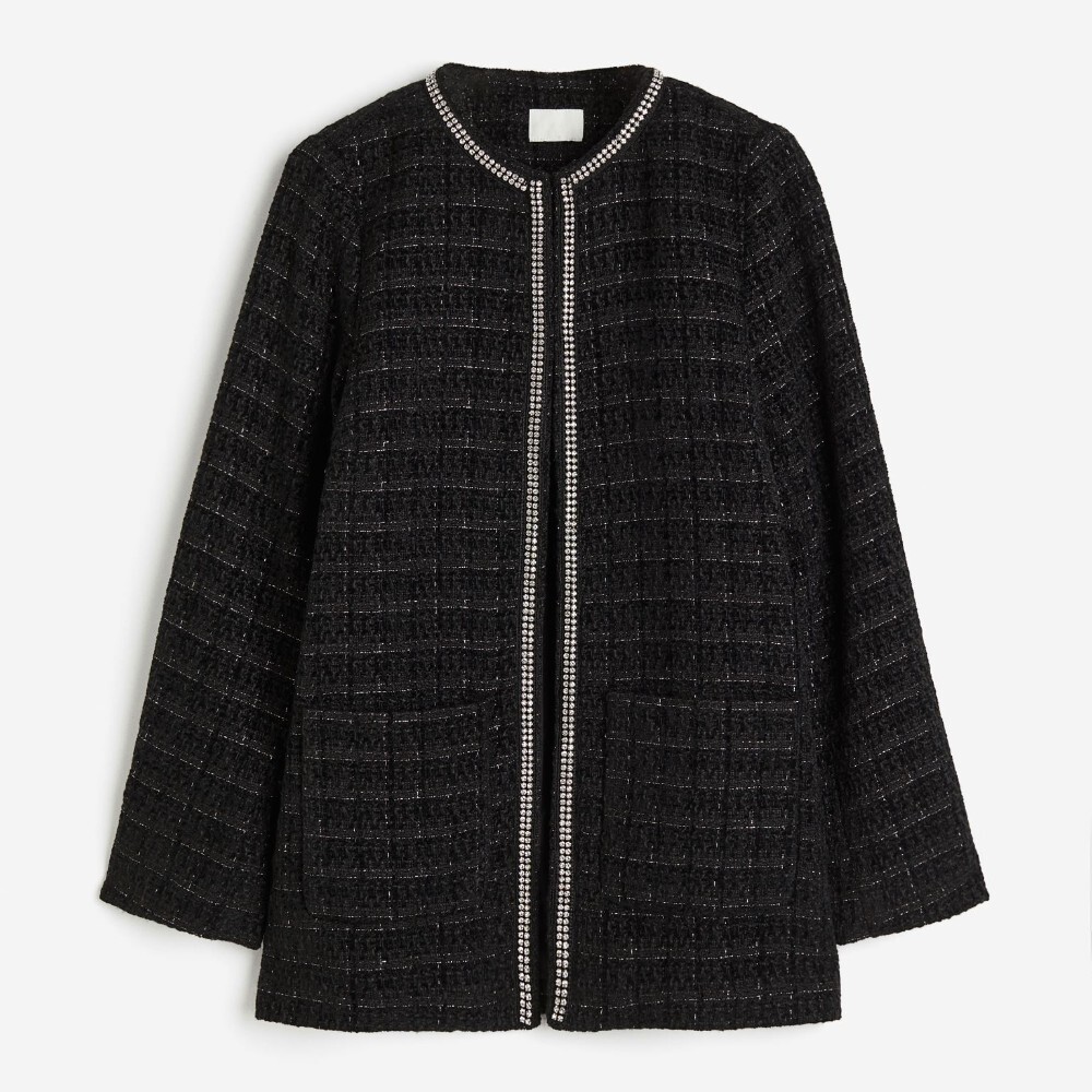 

Жакет H&M Rhinestone-trimmed, черный