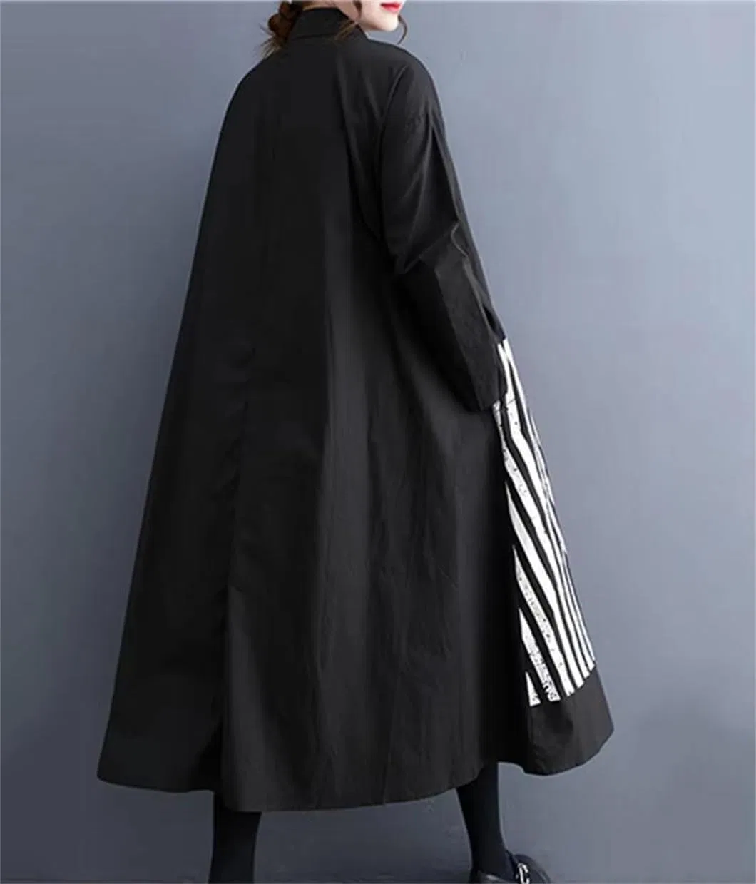 Женское платье А-силуэта с принтом Loose Fit, Black — фото 2
