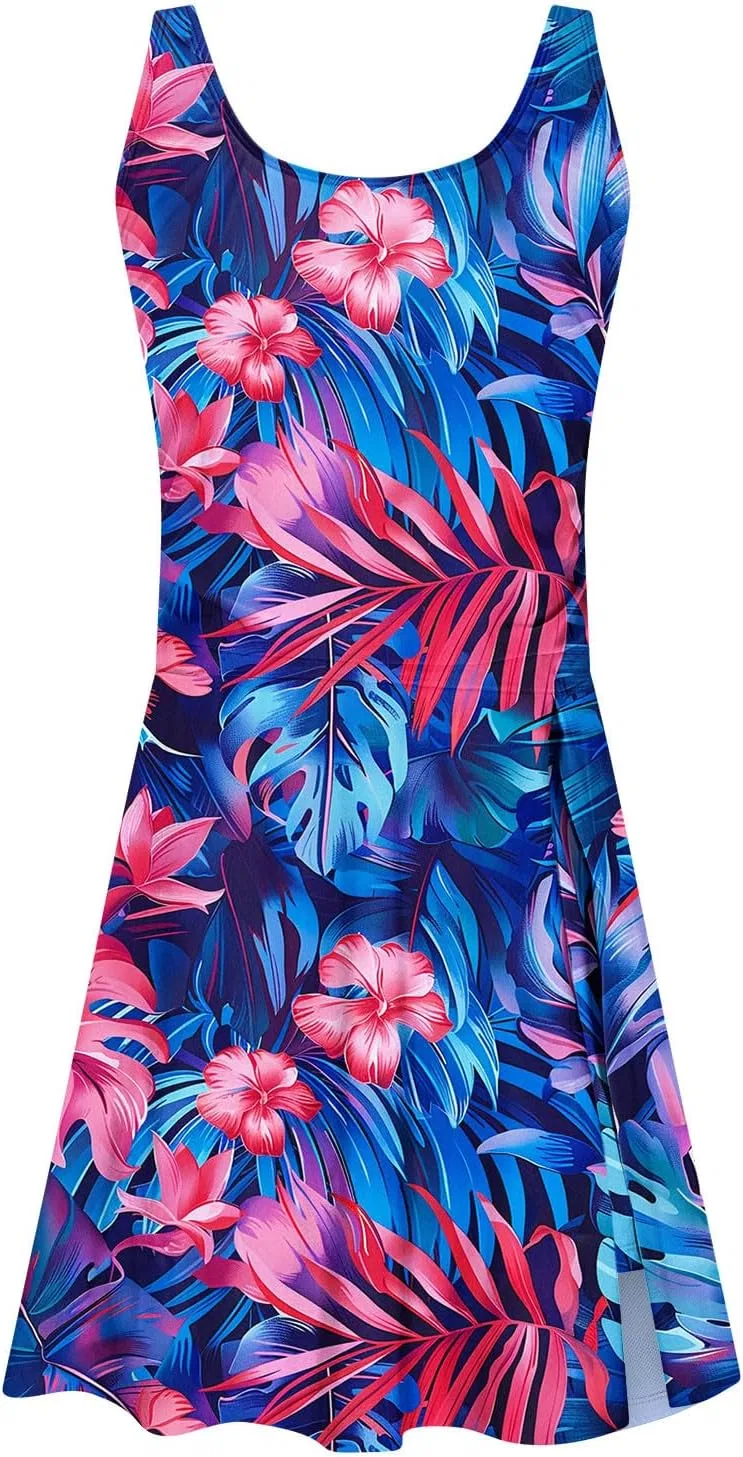 Женский танкини с утягивающим эффектом Split Swimdress Skirt, Multicolor — фото 4