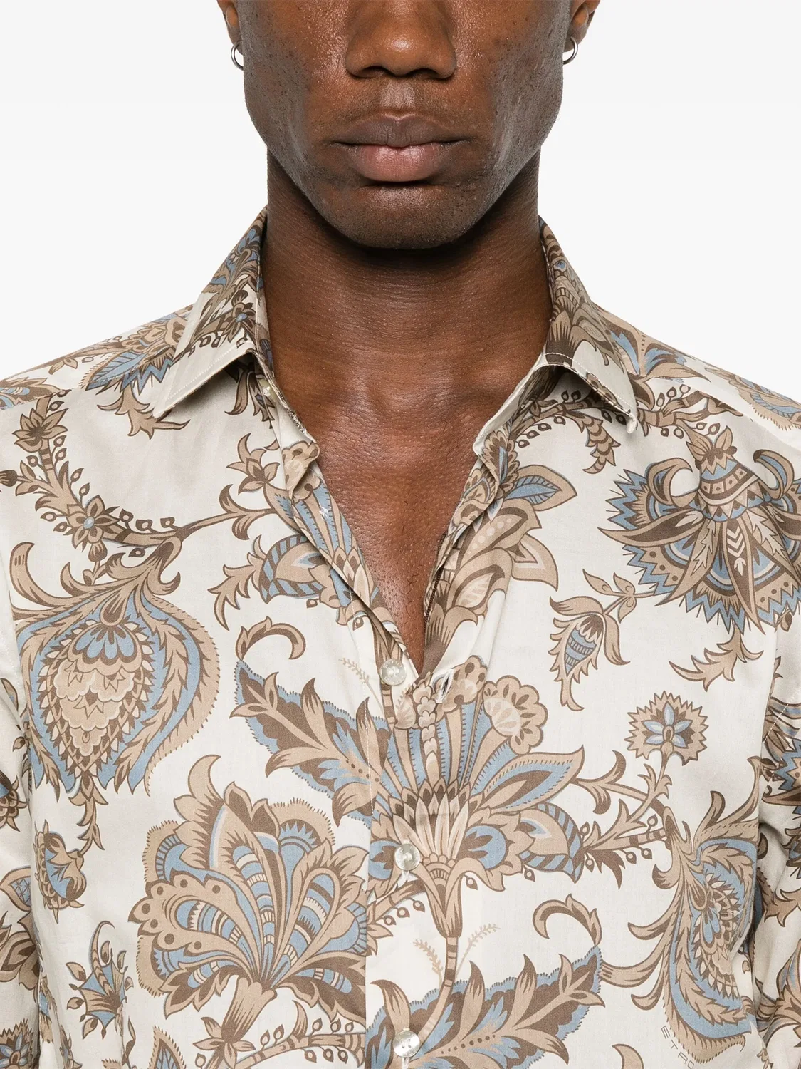 Рубашка с узором Paisley от Etro, бежевый — фото 4