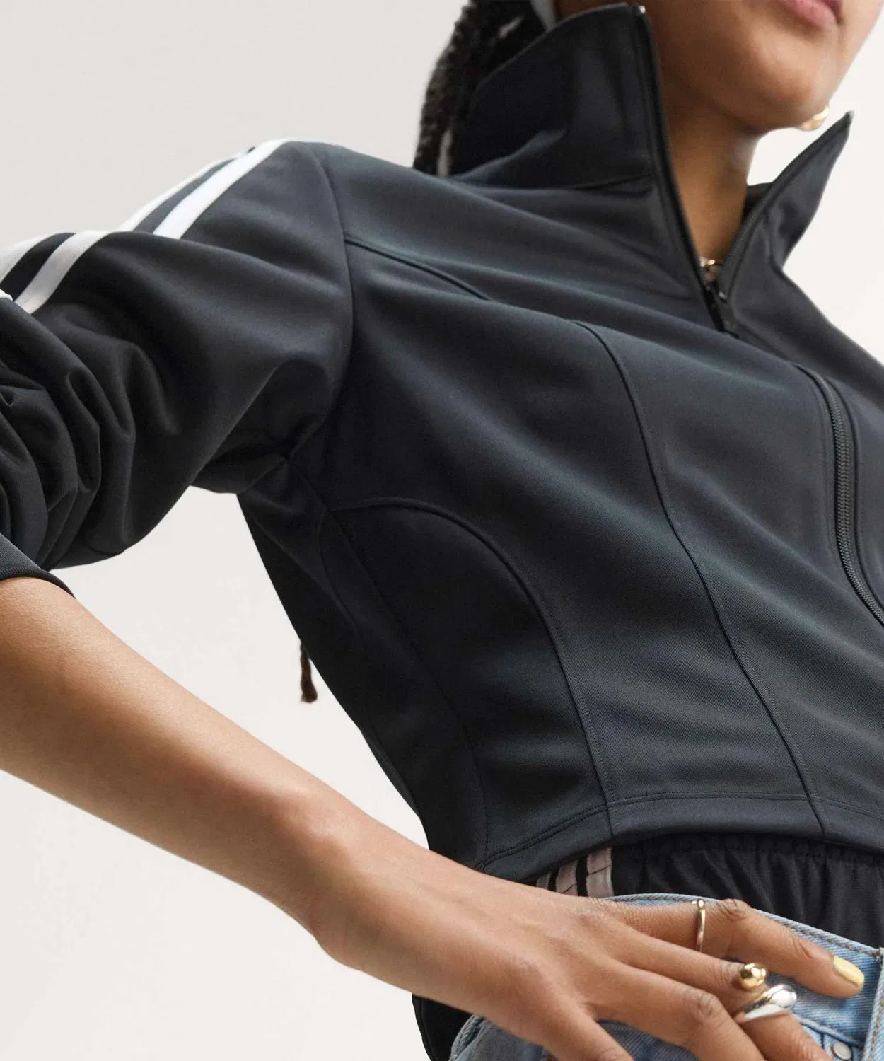 Женский топ-трак с корсетным кроем Firebird Corset Adidas Originals, Black — фото 4