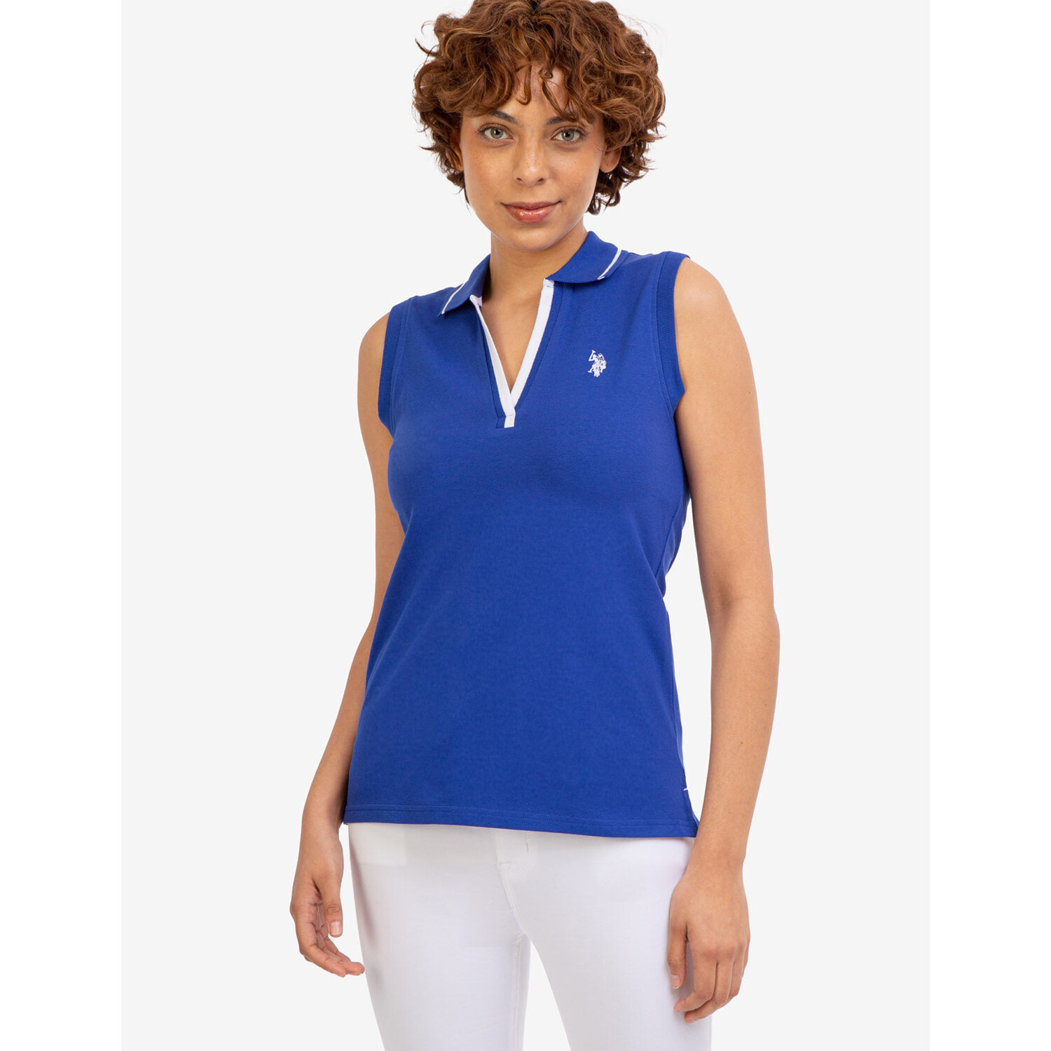 

Футболка-поло U.S. Polo Assn. Open Placket Sleeveless, синий