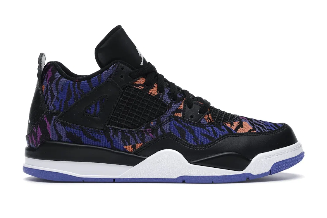 Детские кроссовки Lifestyle с перфорацией Jordan 4 Retro Jordan, Black/White-Rush Violet