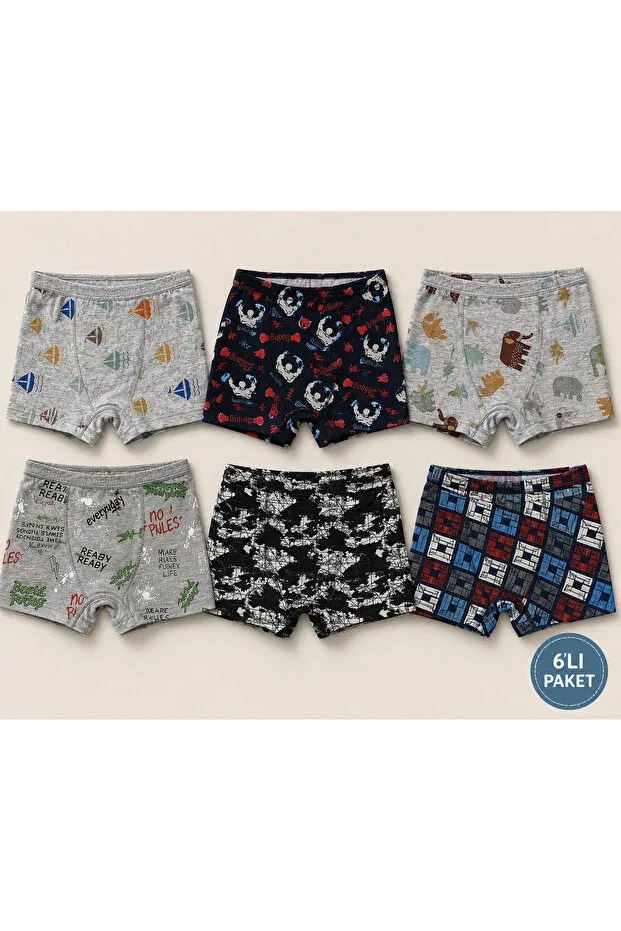Детский комплект боксеров для мальчиков хлопковый Basics Lunnó, Multicolor