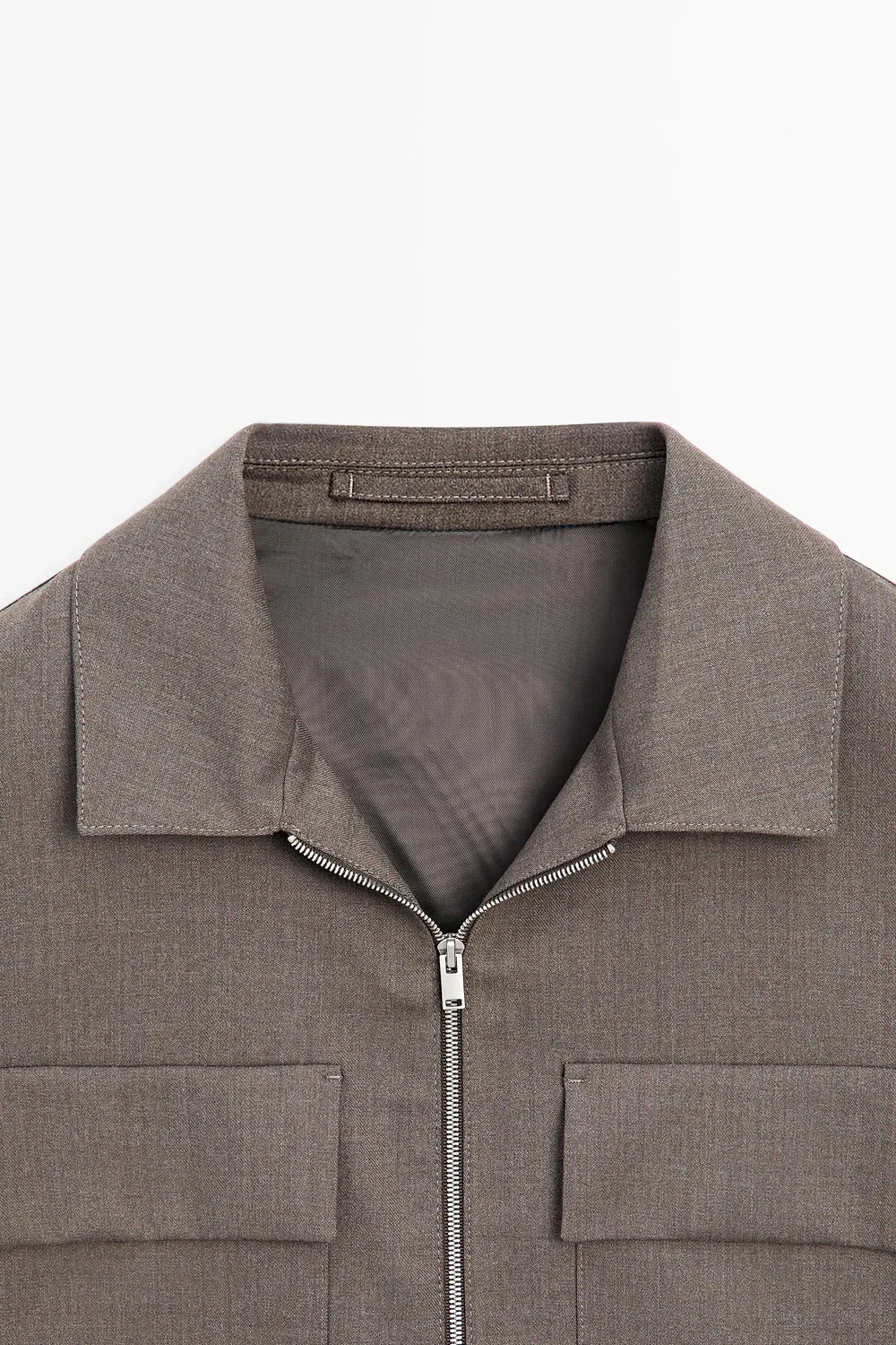Рубашка из шерстяной смеси Massimo Dutti, Mink — фото 3