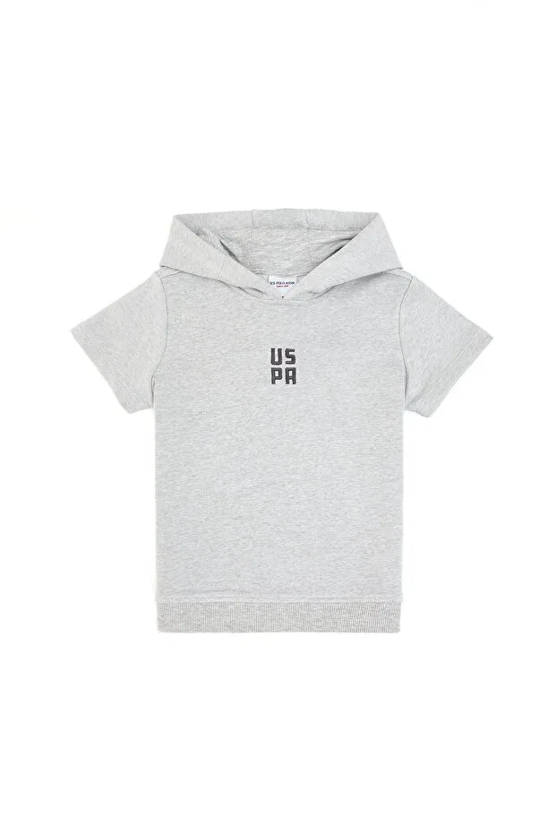 Детское худи для мальчиков с капюшоном U.S. Polo Assn., Gray Melange — фото 2
