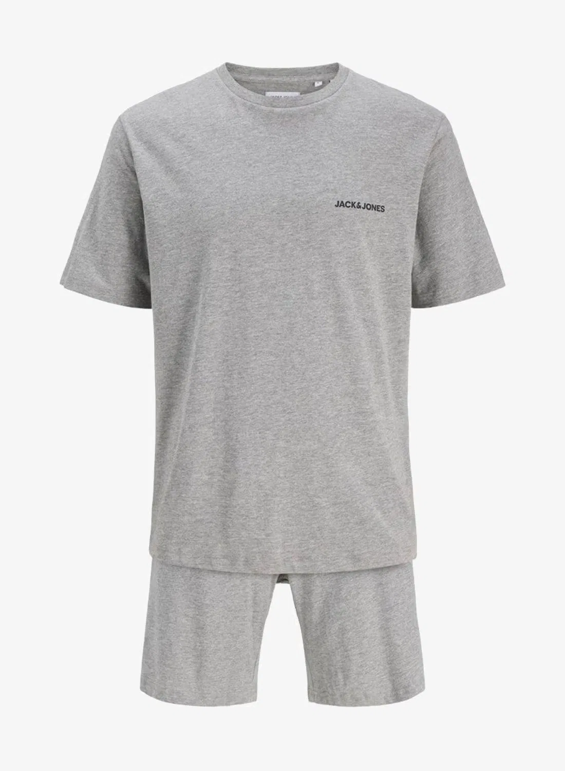 Комплект футболка и шорты с круглым выворотом Jack & Jones Junior, светло-серый меланж — фото 4