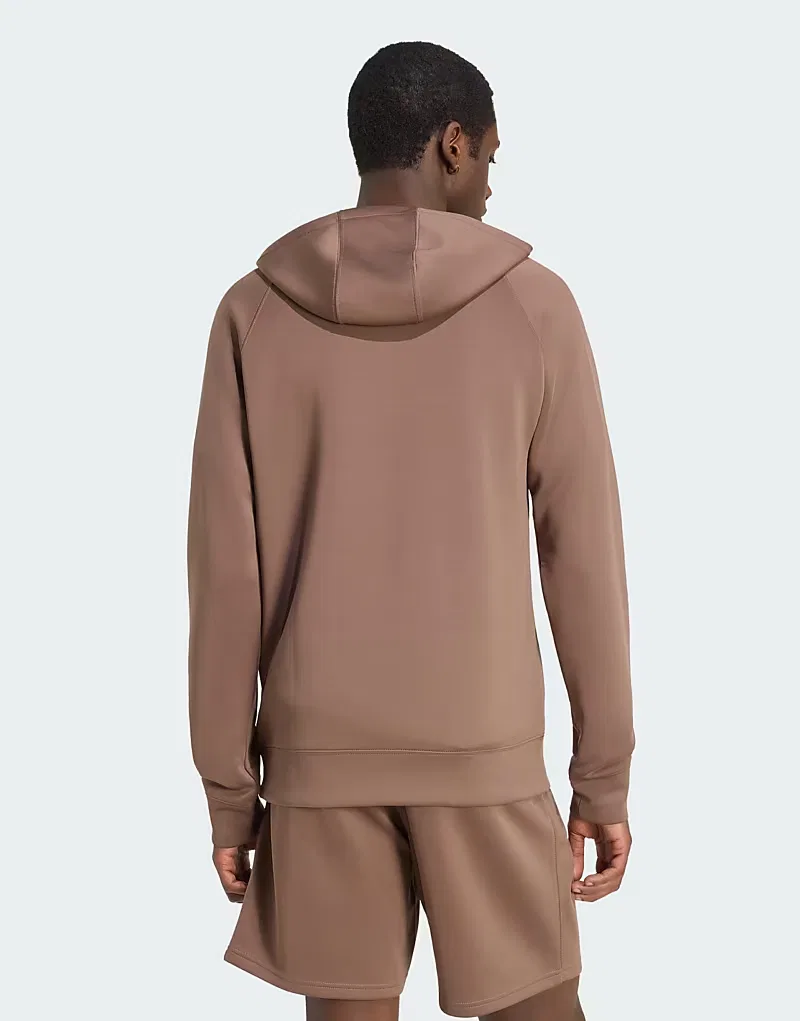 Худи Adidas Originals Trefoil essentials spacer, коричневый — фото 2