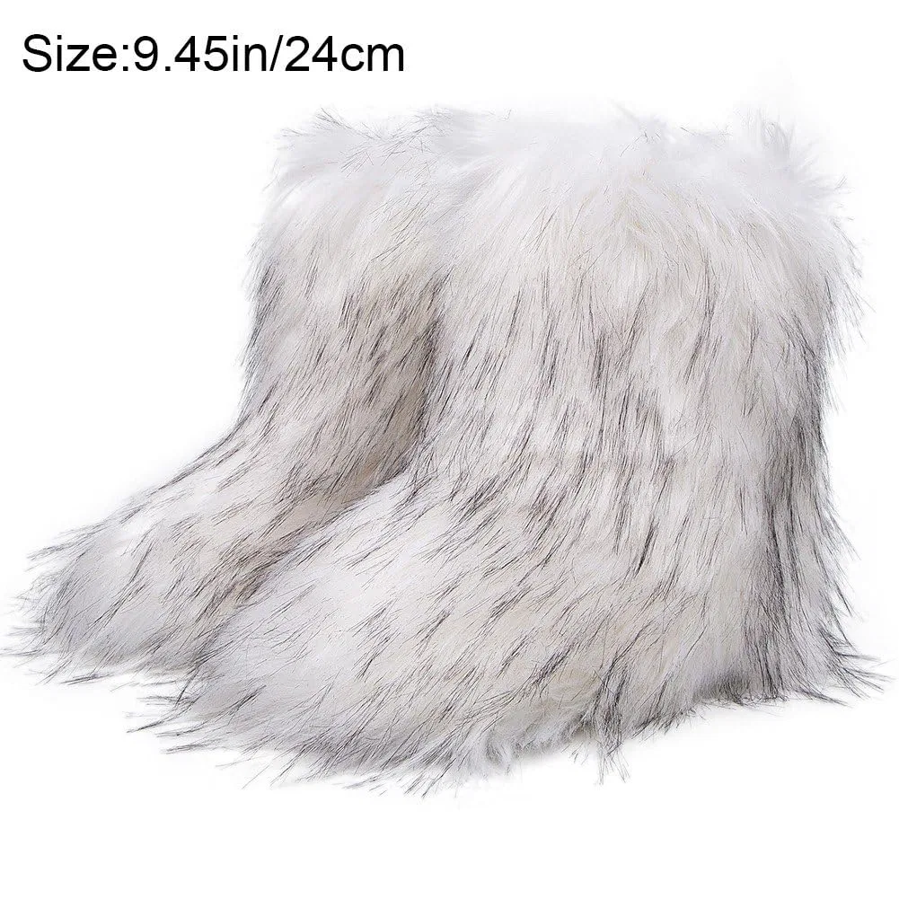 Детские ботинки для девочек на меху Y2k Girls Faux Fur Boots Baokuan, White ‎Baokuan — фото 4