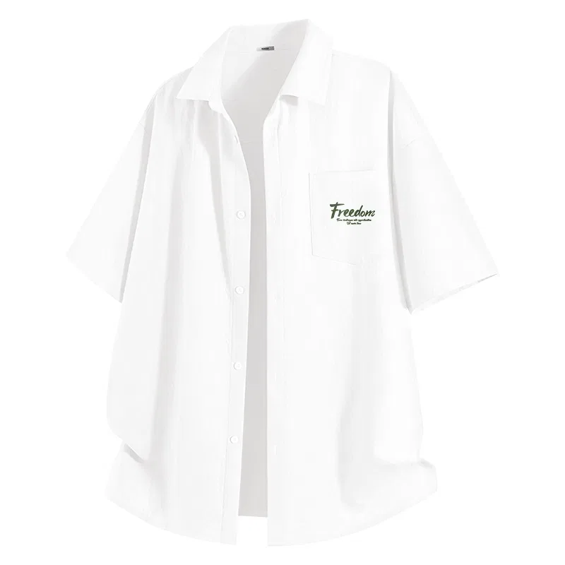 Детская рубашка с воротником MINISO, Ice Silk Cooling White (Ma Green Horse Youth Chest Logo)