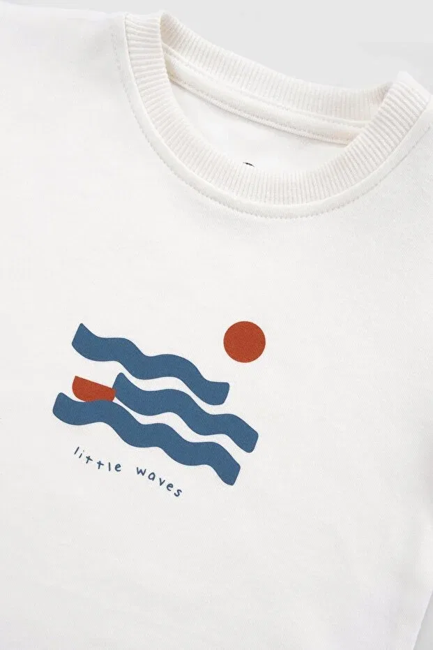 Детская футболка для мальчиков хлопковая Waves Little Gusto, Blue — фото 3