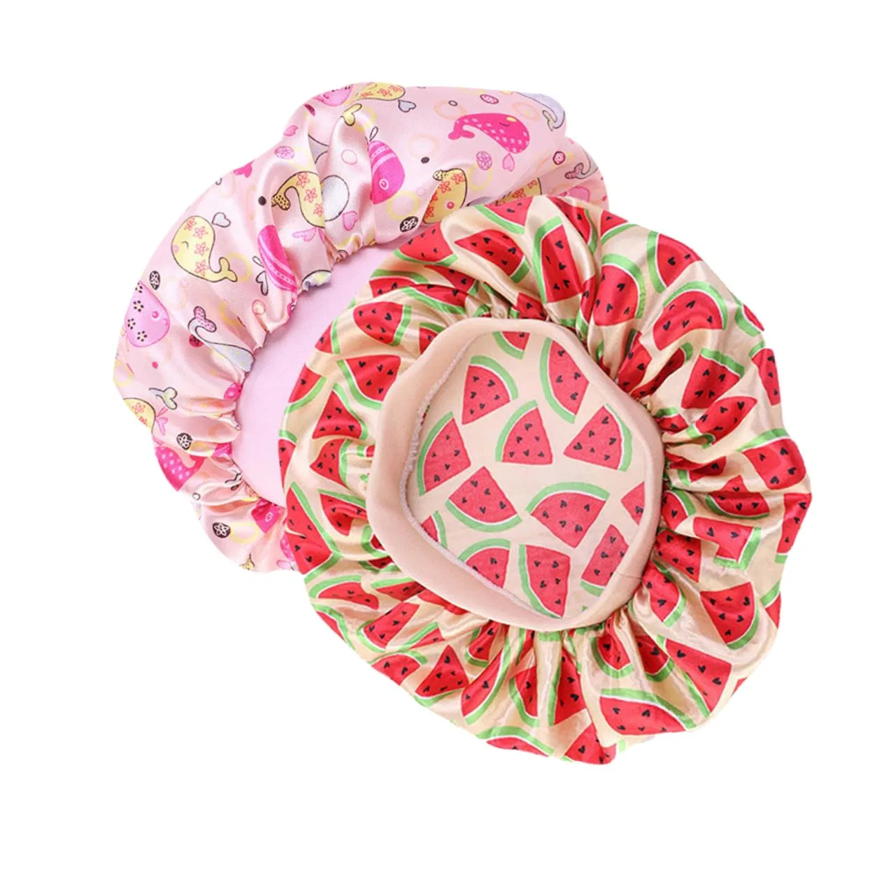 4 шт Эластичная шапочка для душа для девочек, Gogogmee, Satin, 27x27x1 см, Sortierte Farbe