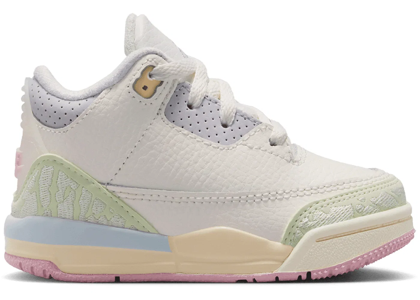 Детские кроссовки на шнуровке Jordan 3 Retro Spring Is In The Air Jordan, Sail/Jade Aura/Aura/Iced Carmine/Muslin/Iris Whisper