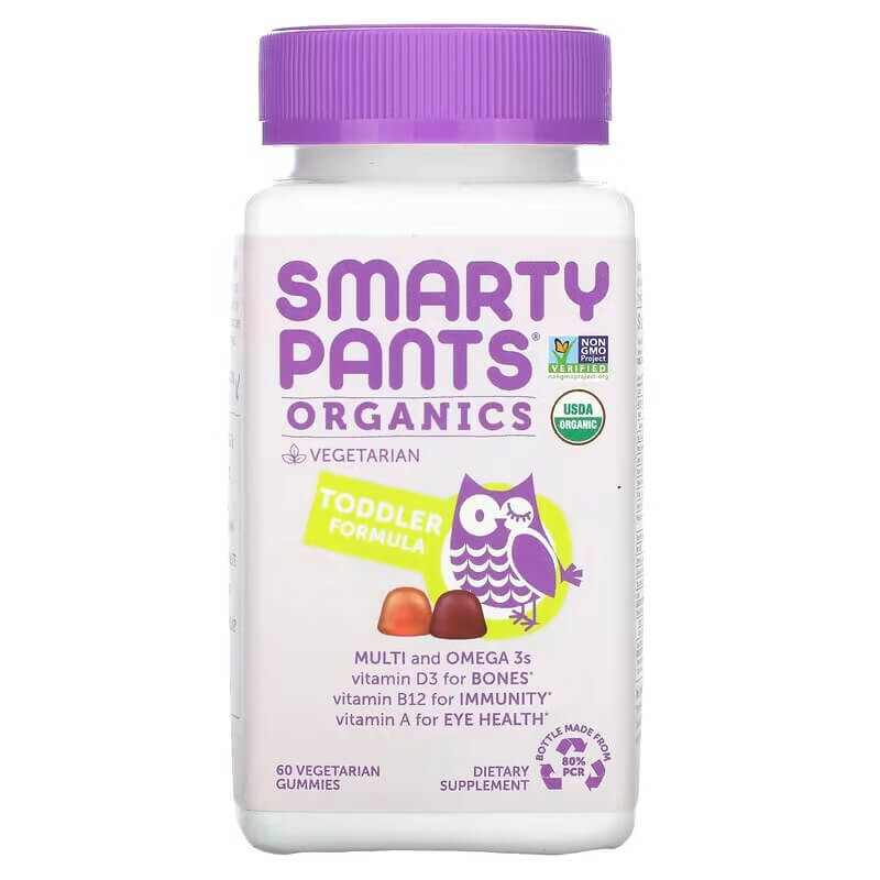 

Детские поливитамины для малышей SmartyPants Organics смесь вишни и ягод, 60 жевательных резинок