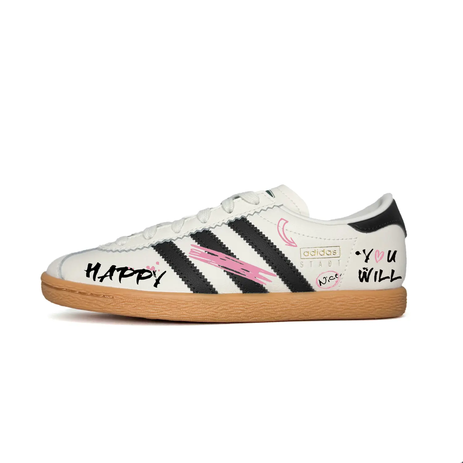 

Stadt Blast Pink устойчивые к истиранию низкие немецкие армейские кроссовки unisex розовый Adidas Originals, черный