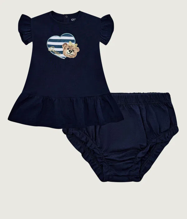 Детское платье для девочек с принтом Vestito + slip Guess, Blu Marino