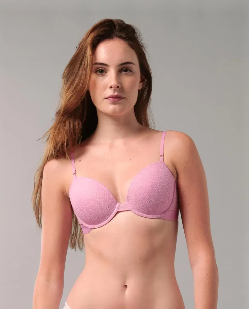 Женский бюстгальтер с ажурным кружевом ICON LOGO LACE Calvin Klein, Rosa