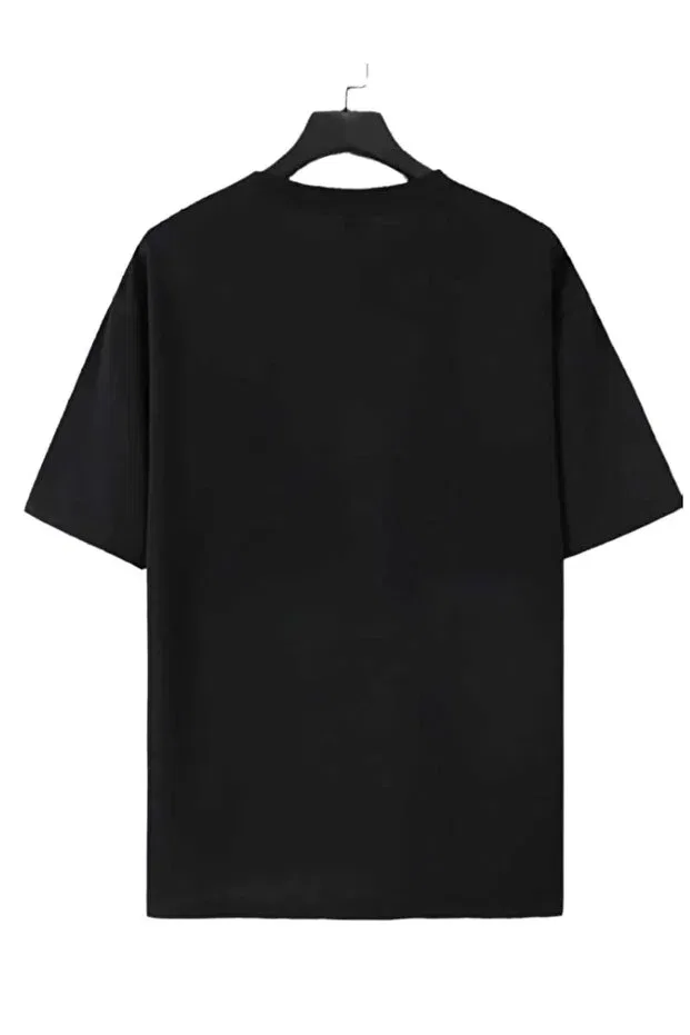 Детская футболка для девочек с принтом Unisex character stitch printed circle neck short sleeve girl's t-shirt Baxia, Black — фото 2
