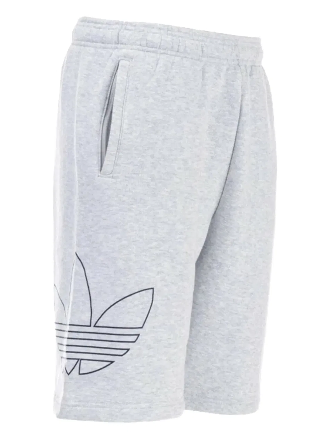 Шорты френч-терри серые Adidas, серый — фото 2