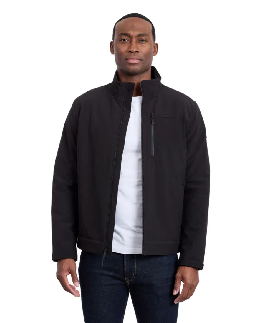Куртка софтшелл с флисовой подкладкой и воротником-стойкой Calvin Klein, Black
