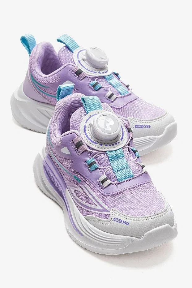 Детские спортивные кроссовки для девочек с графическим принтом Marcokids, White Lilac Marco Kids
