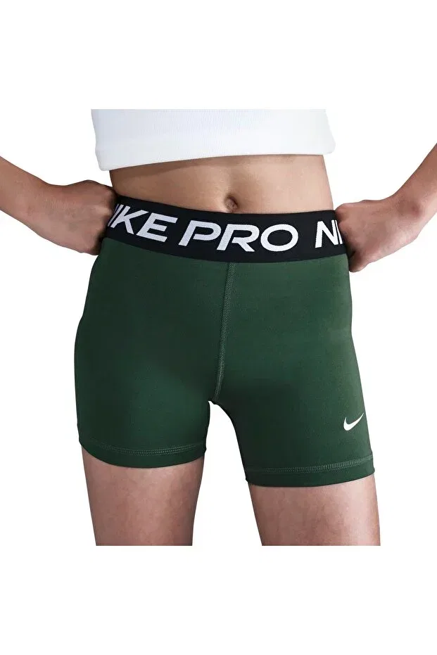 Детские шорты для девочек с принтом Pro kids leggings shorts fitness and training short leggings shorts Nike, Green - White