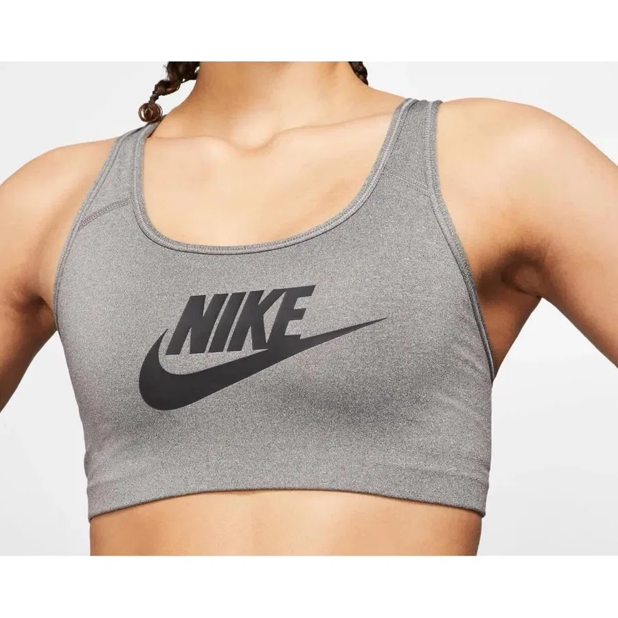 Спортивный бюстгальтер с моделью Swoosh Futura Nike, Серый — фото 4