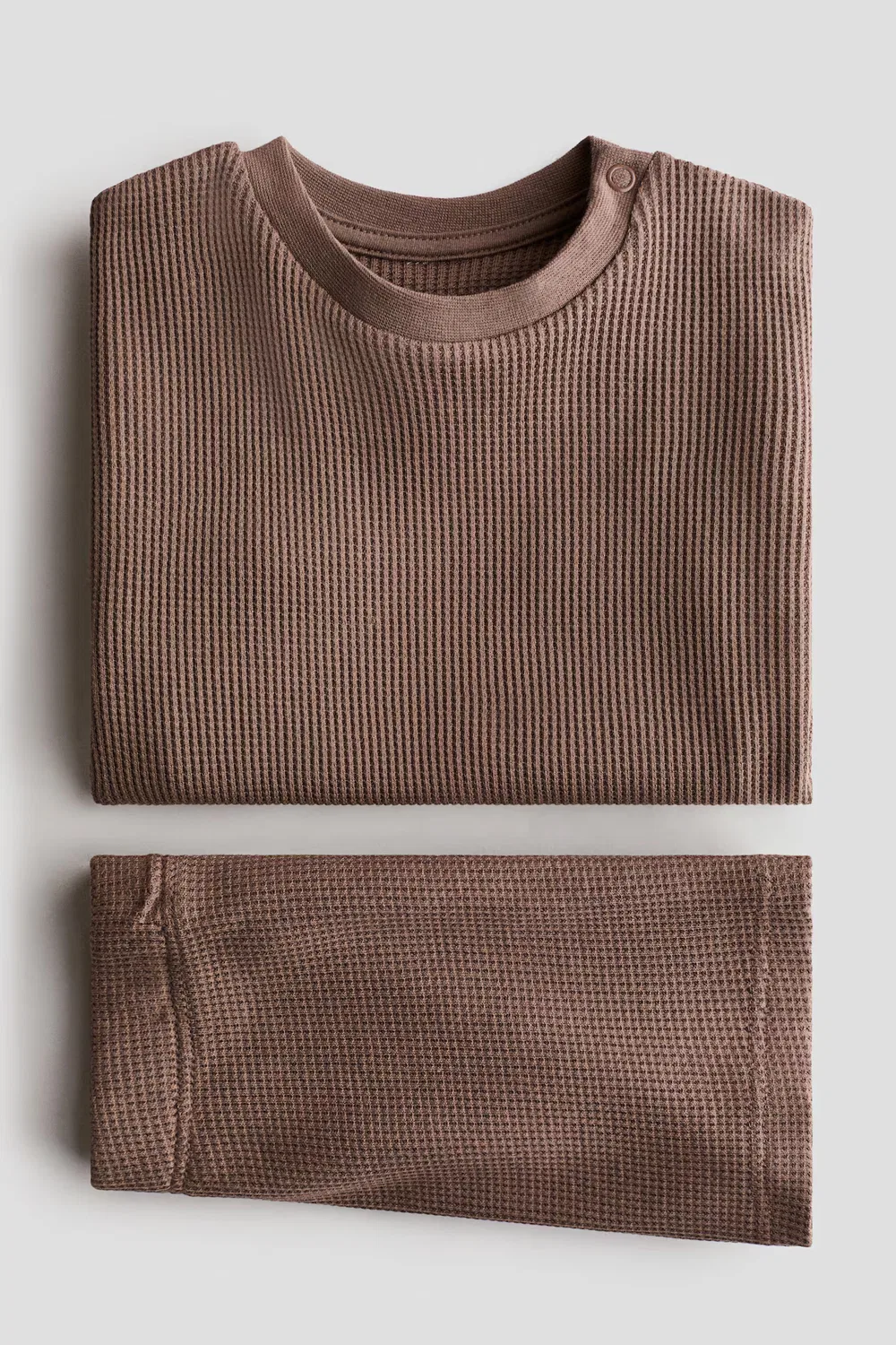 Комплект из двух предметов из хлопка с вафельной текстурой H&M, Braun — фото 3