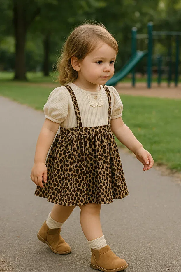 Детское платье для девочек кружевное Atölye Kids, Leopard Print