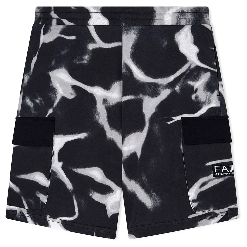 Детские шорты для мальчиков из хлопка с полиэстером EA7 EMPORIO ARMANI, Black