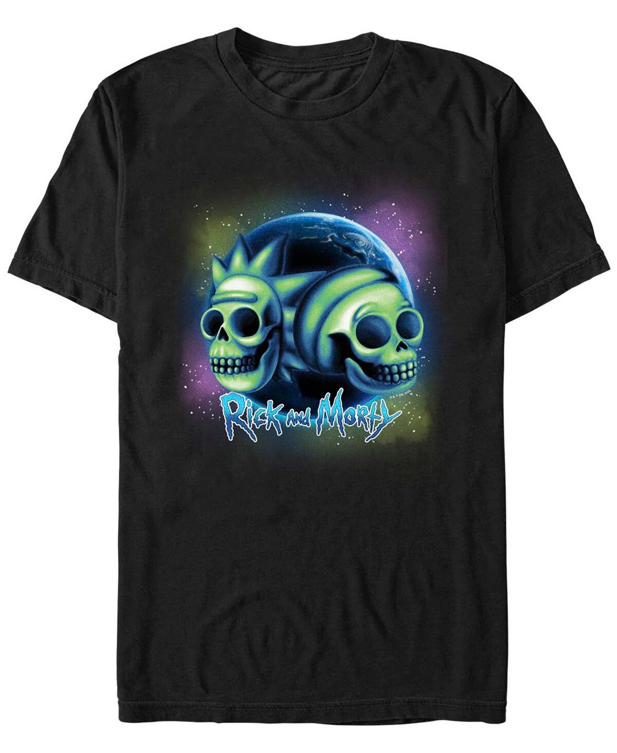 

Мужская футболка с коротким рукавом rick and morty space skulls Fifth Sun, черный