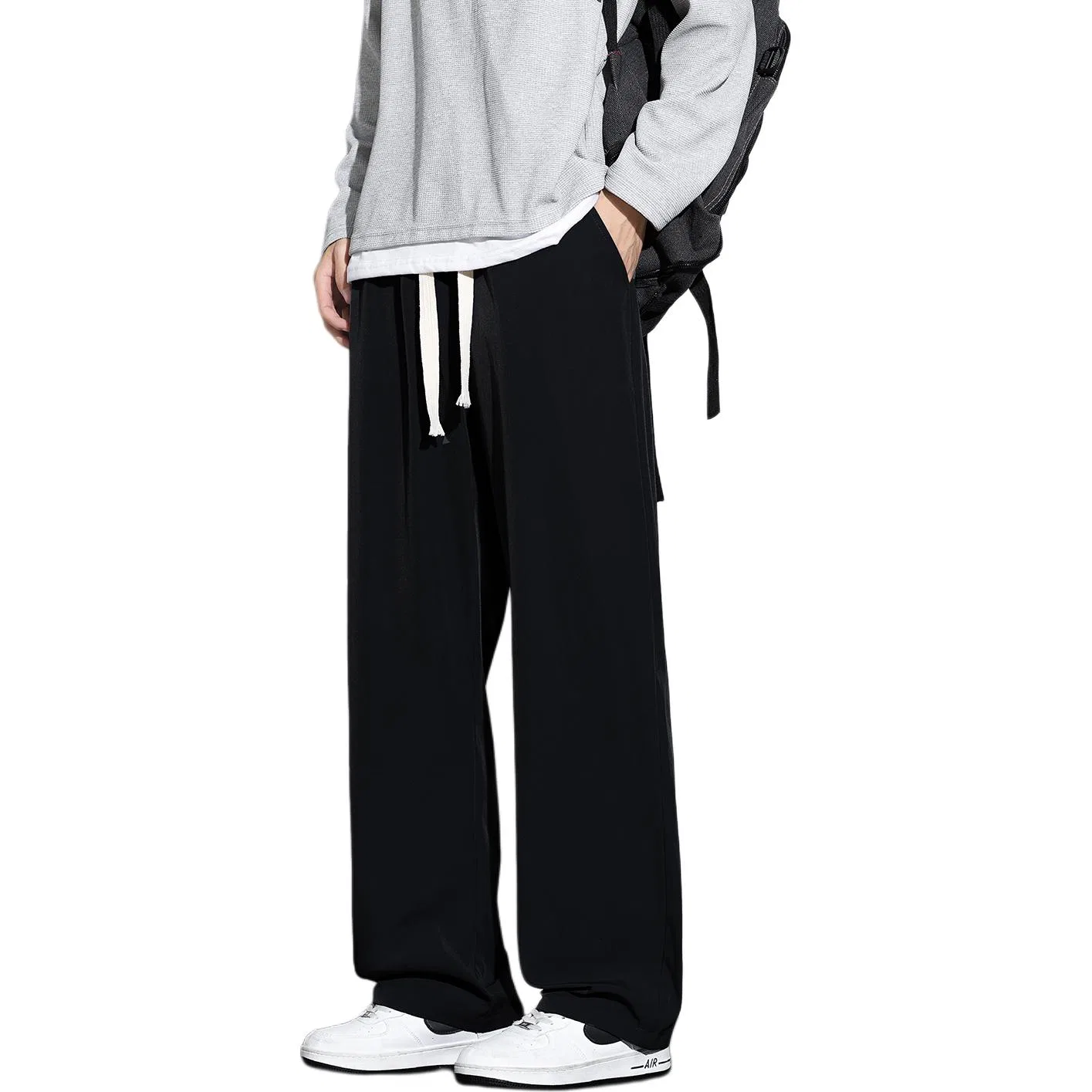 Детские брюки повседневные прямого кроя Tonlion, Black Regular