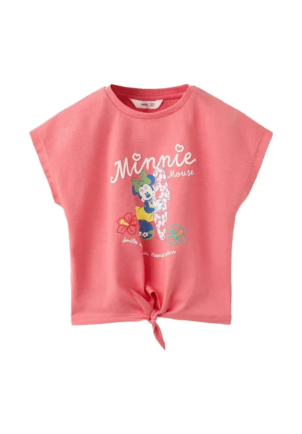 Детская футболка с принтом Mango Kids, коралловый